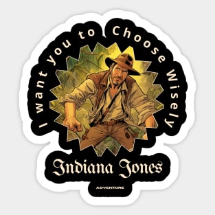 Indiana Jones victor illustration designe Sticker